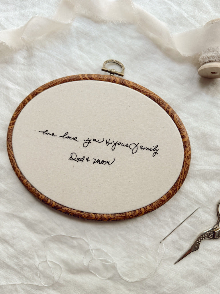 Handwriting Embroidery - Hoop