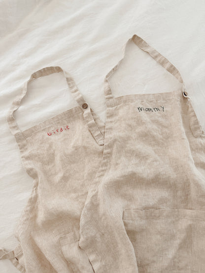 Linen Handwriting Apron