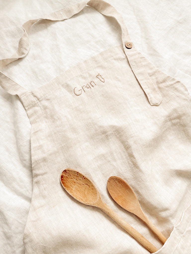 Linen Handwriting Apron