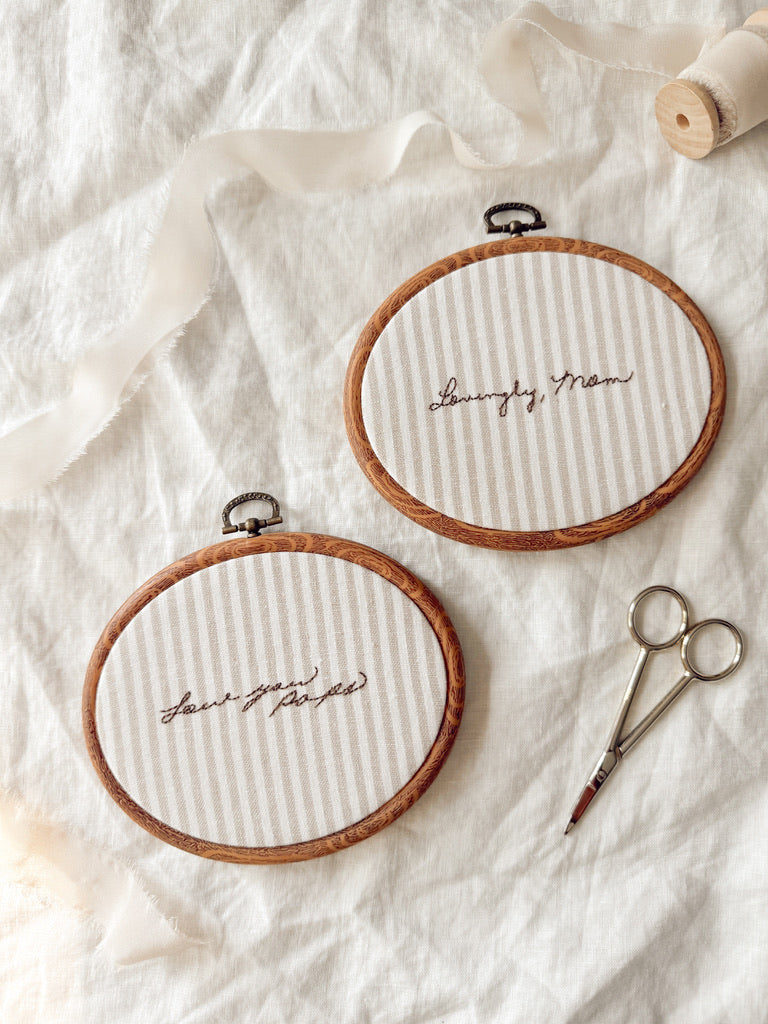 Handwriting Embroidery - Hoop