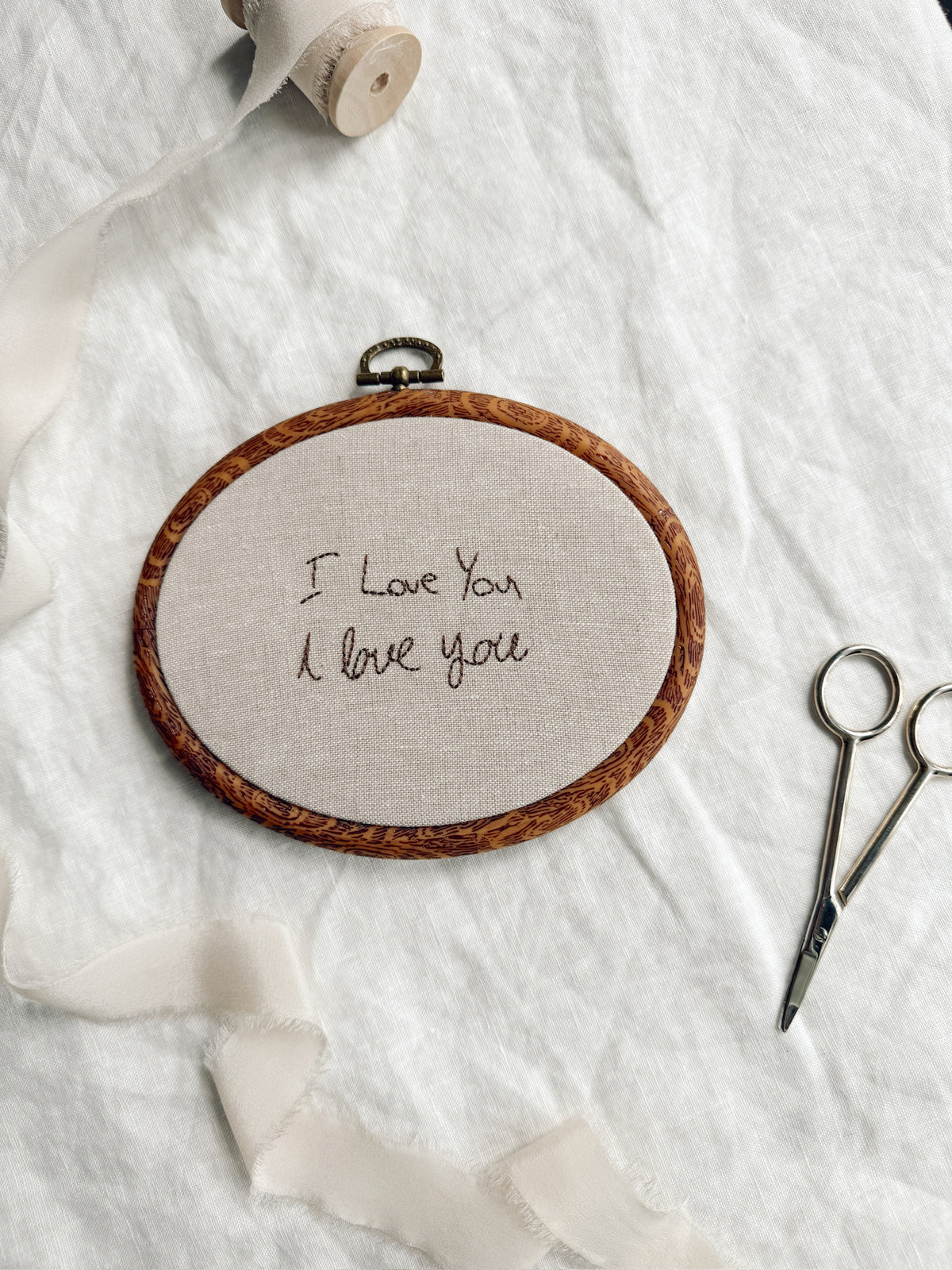 Handwriting Embroidery - Hoop