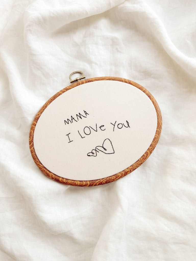 Handwriting Embroidery - Hoop