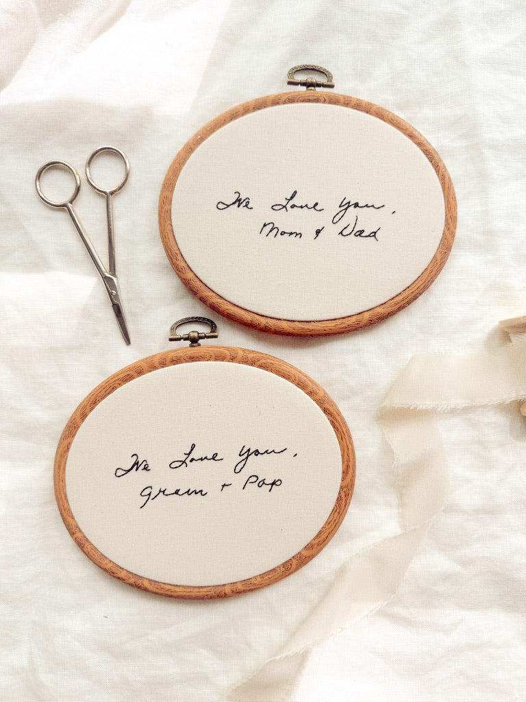 Handwriting Embroidery - Hoop
