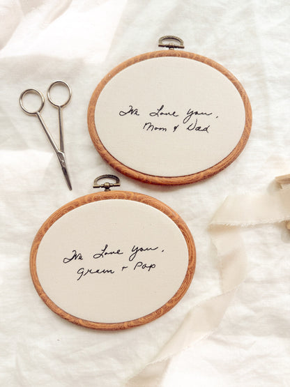 Handwriting Embroidery - Hoop