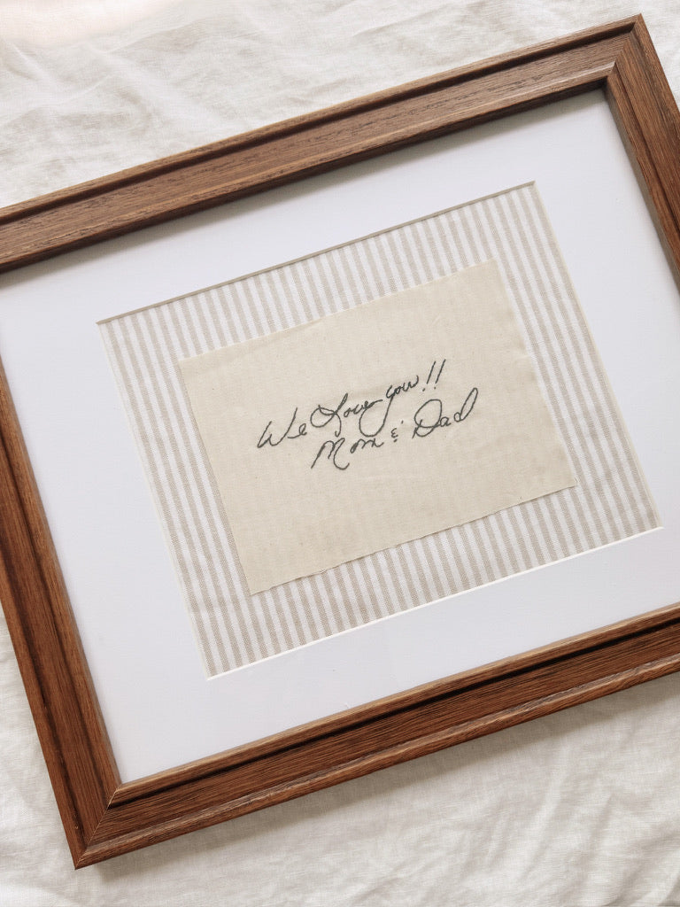 Handwriting Embroidery - Fabric