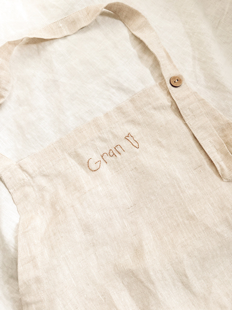 Linen Handwriting Apron