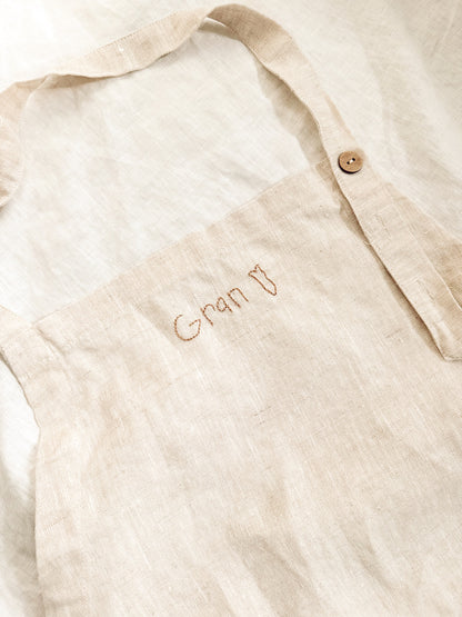 Linen Handwriting Apron