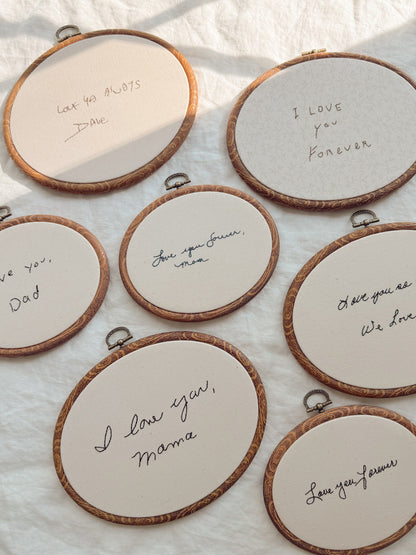 Handwriting Embroidery - Hoop