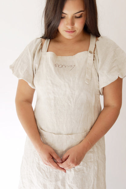 Linen Handwriting Apron