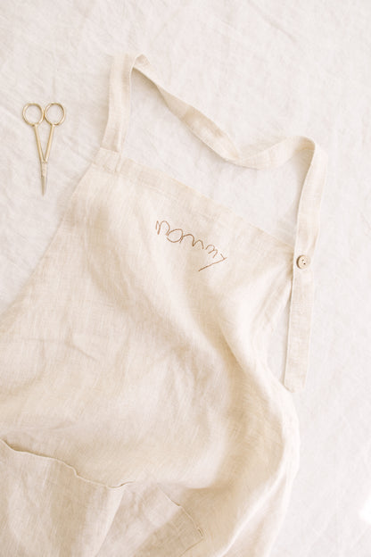Linen Handwriting Apron